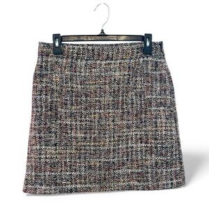 LOFT Multicolor Tweed Mini Skirt w/ Pockets Size 4